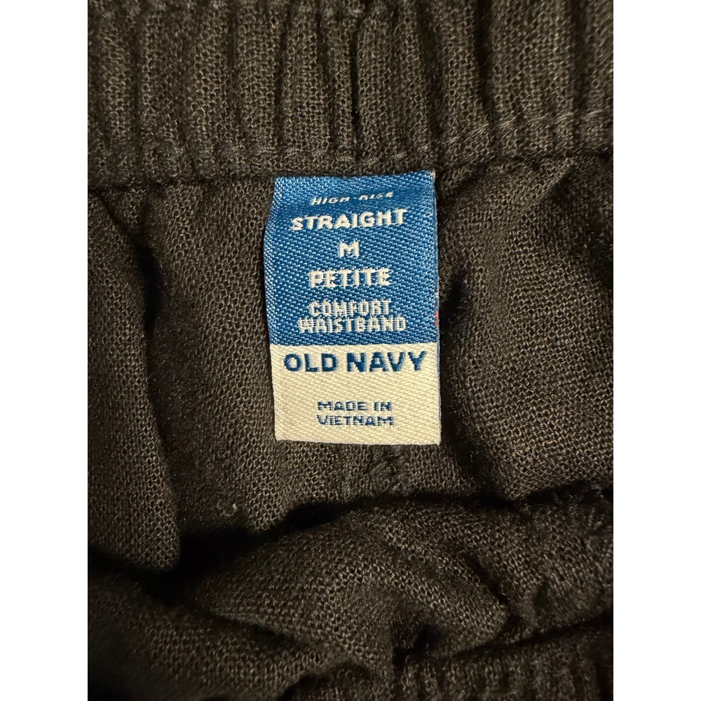Old Navy Womens Petite M High Rise Straight‎ Leg Comfort Waistband Pants Black - Picture 2 of 8